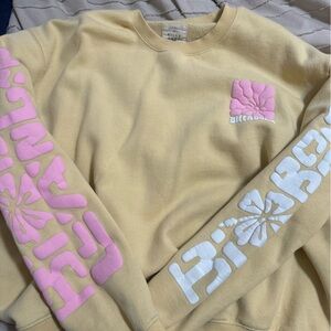 Billabong Yellow Sweatshirt with Pink and White Accents